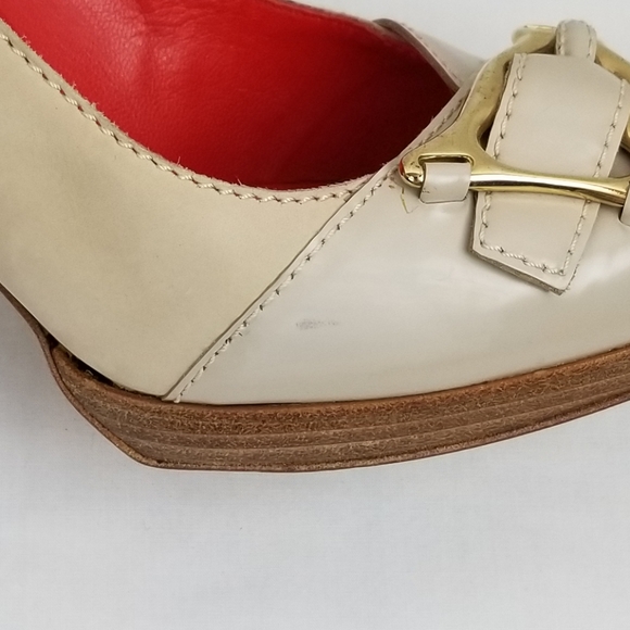 Celine Nude Leather Block Heels Pumps size 37 - Picture 11 of 11